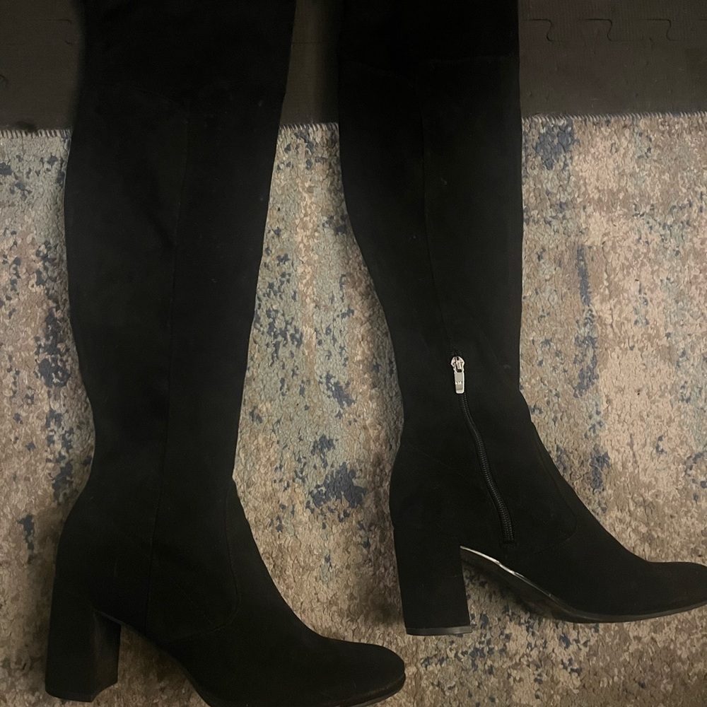 Marc Fisher Black Suede Over the Knee Boots